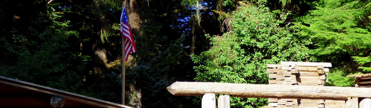 Fort Clatsop with Flag