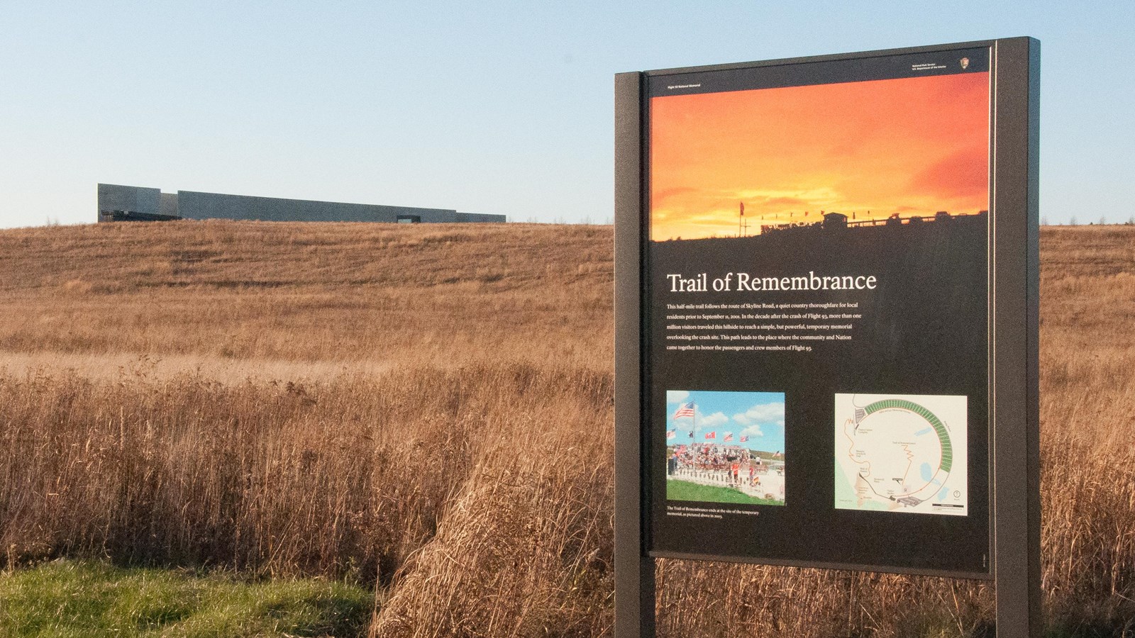Wayside with Field of Honor behind it.