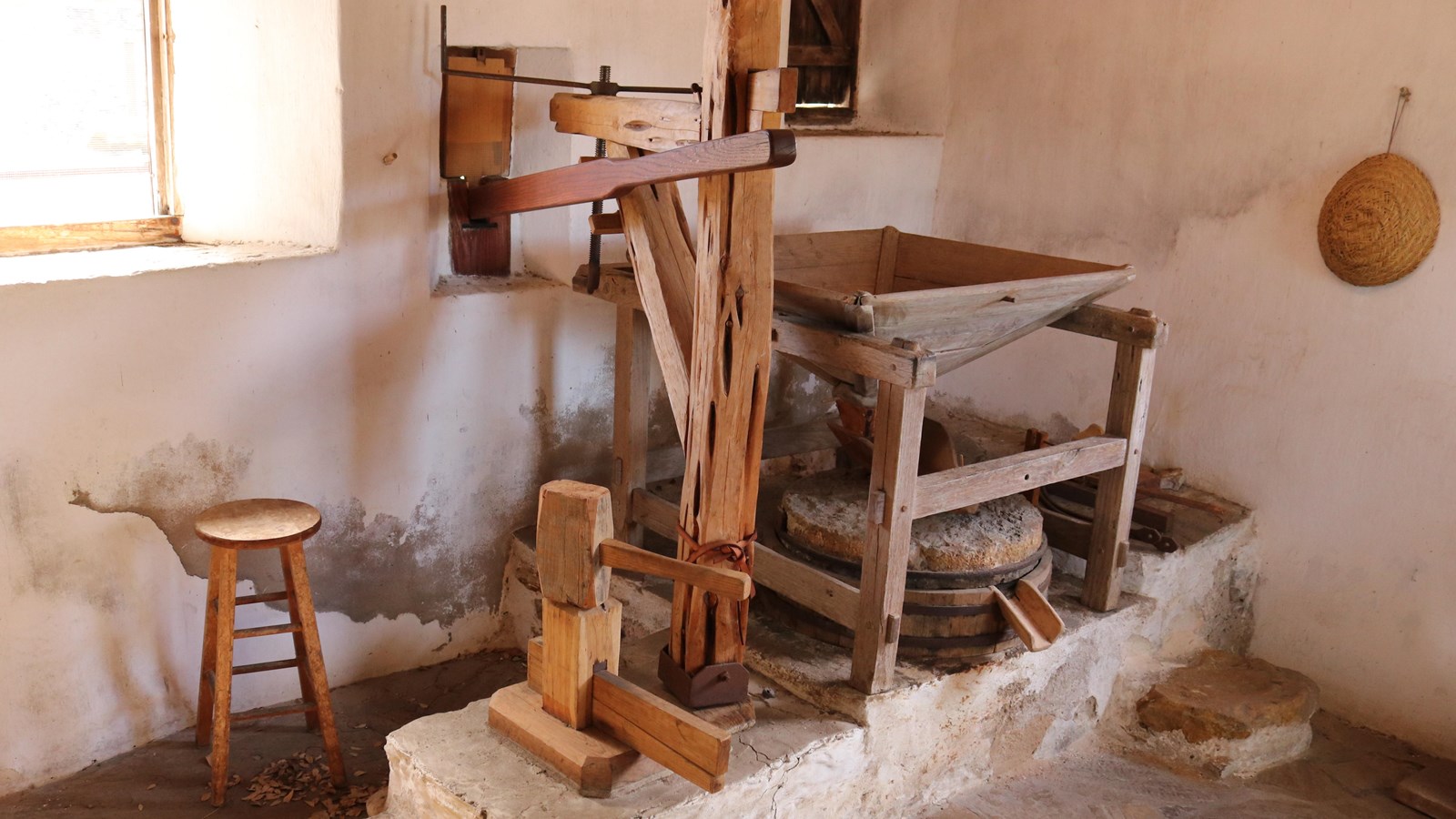 wooden grist mill