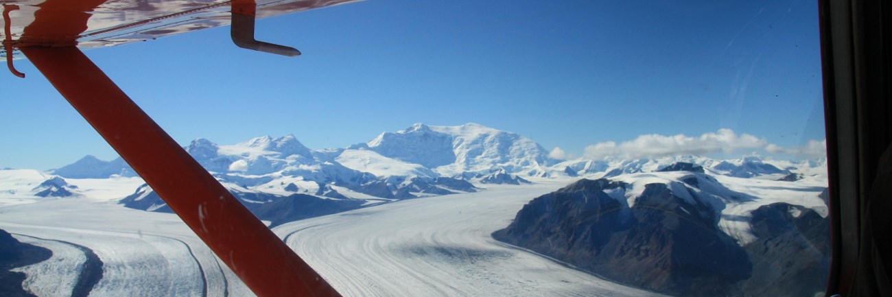 Flying over the Wrangell Mountains