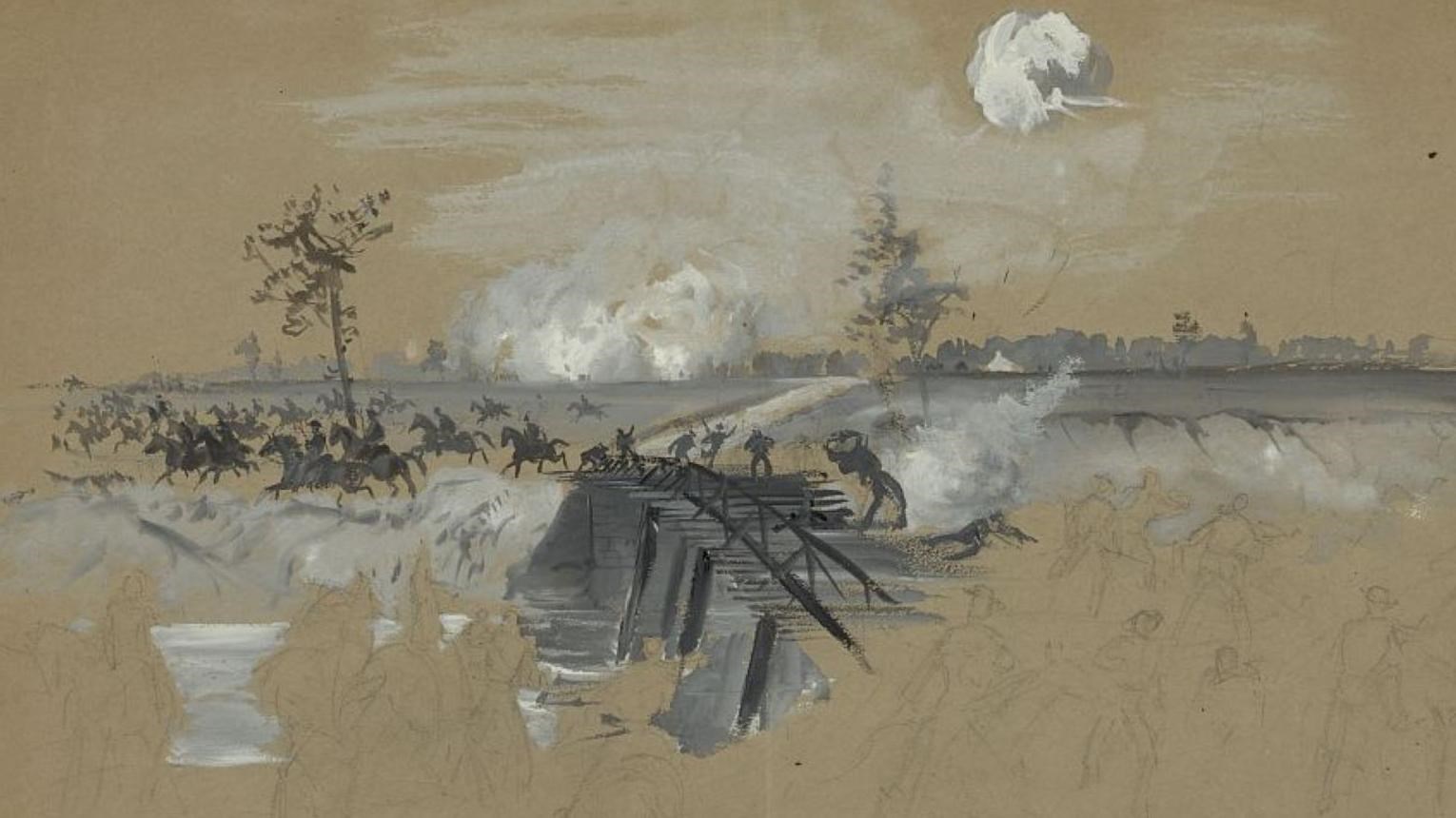 The First Gun at Chickamauga by Alfred Waud