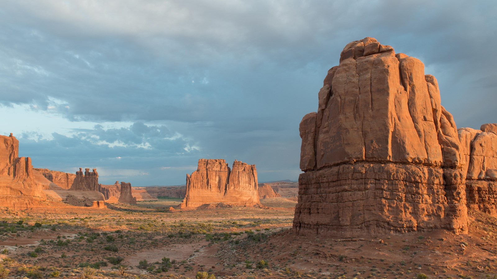 Sandstone formations seen from La Sal Mountains Viewpoint