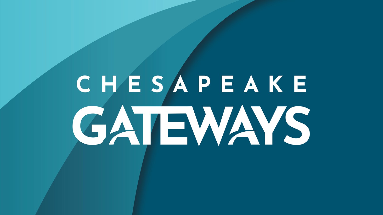 Chesapeake Gateways in white on a blue background.