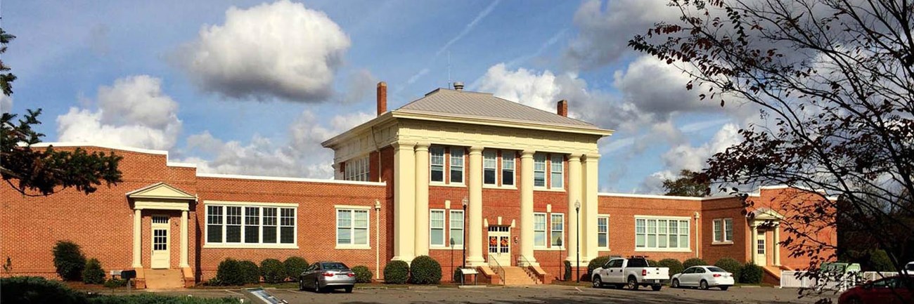 a front view of Plains High School Visitor Center and Museum
