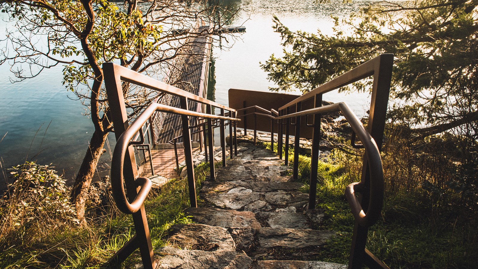 A dock designed for small watercraft to moor.