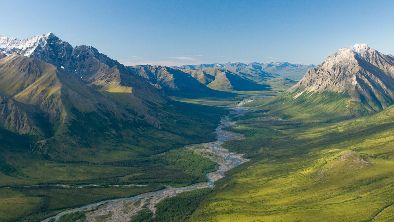 Aerial view of the Gates of the Arctic on the North Fork of the Koyukuk Wild and Scenic River