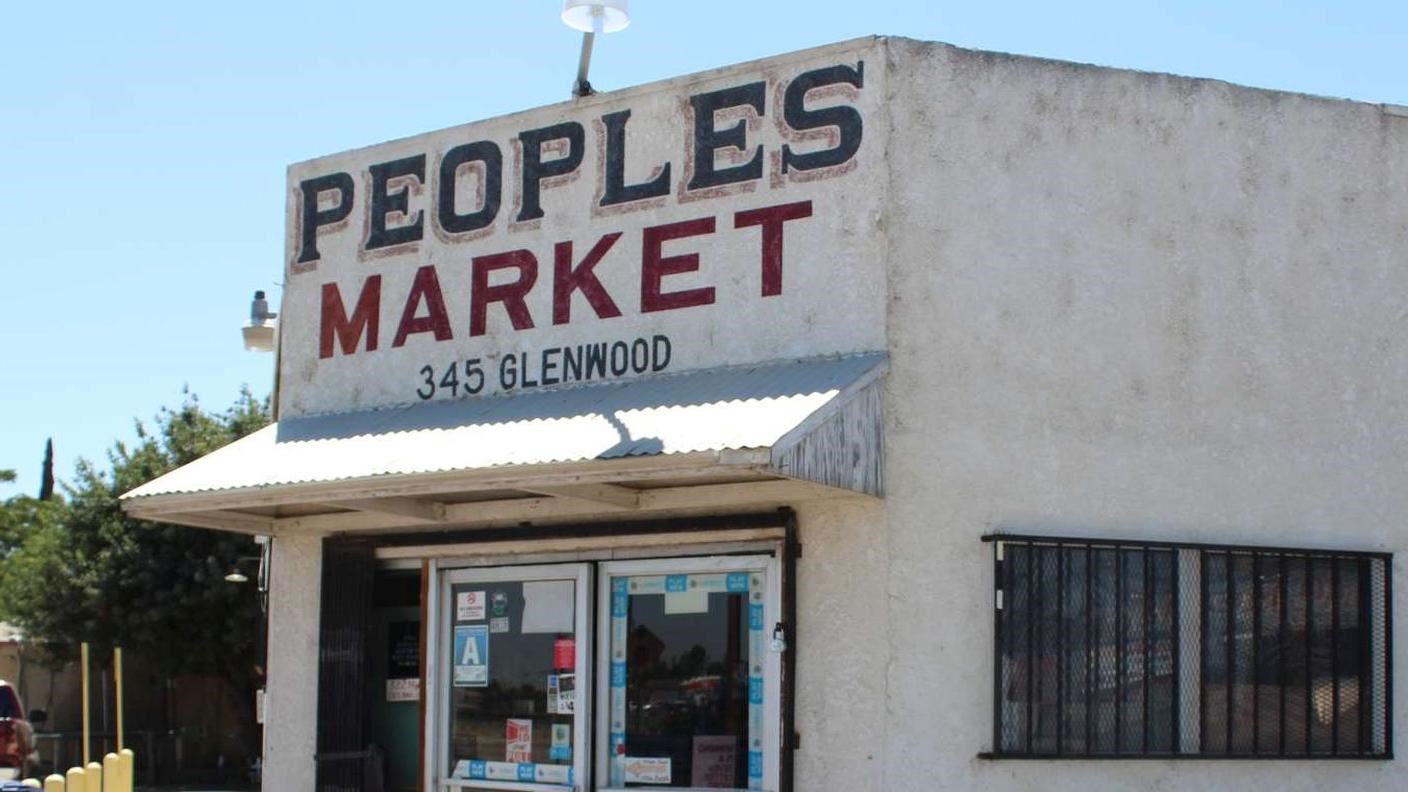 A cube-like white building with 