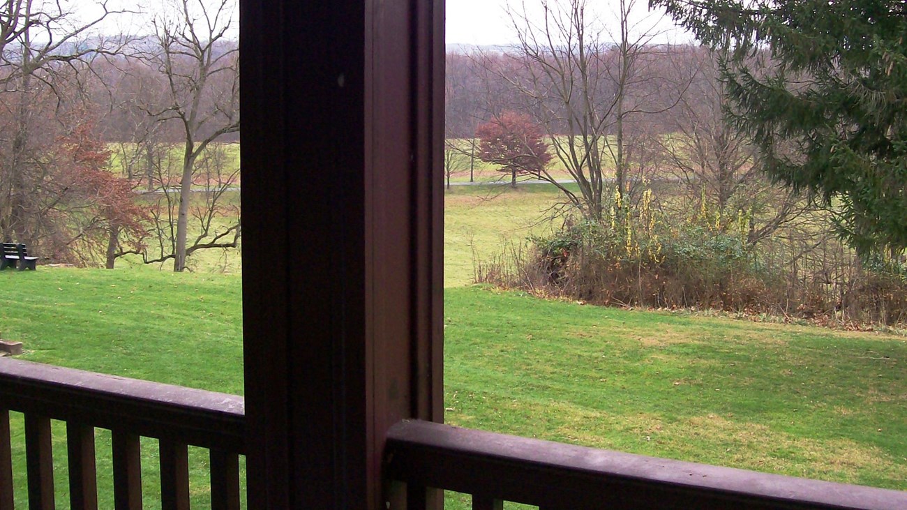 View of mountains from a balcony