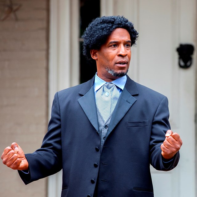  A man performs at an oratorical contest at Frederick Douglass National Historic Site.