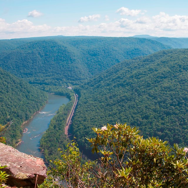 view of river and gorge