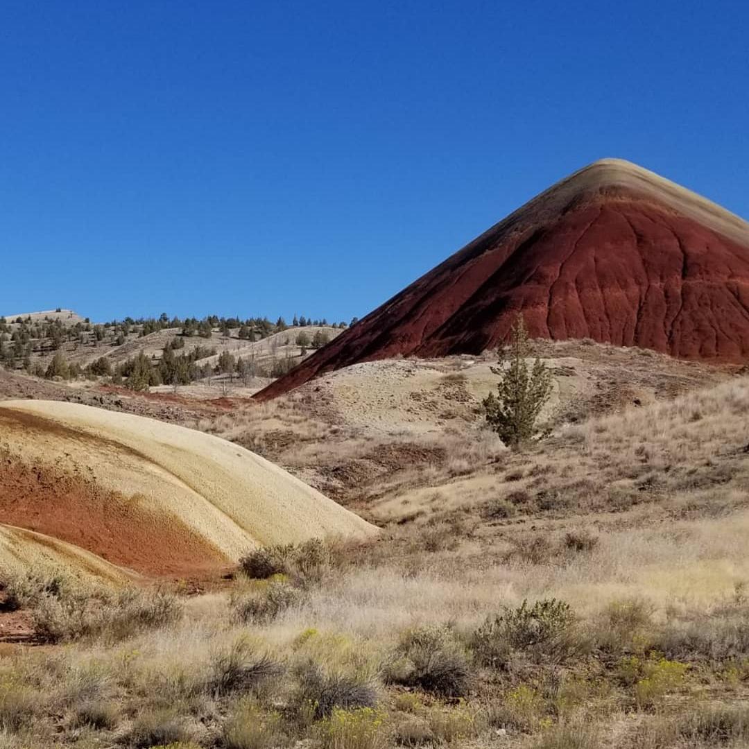 Red and yellow claystone hills