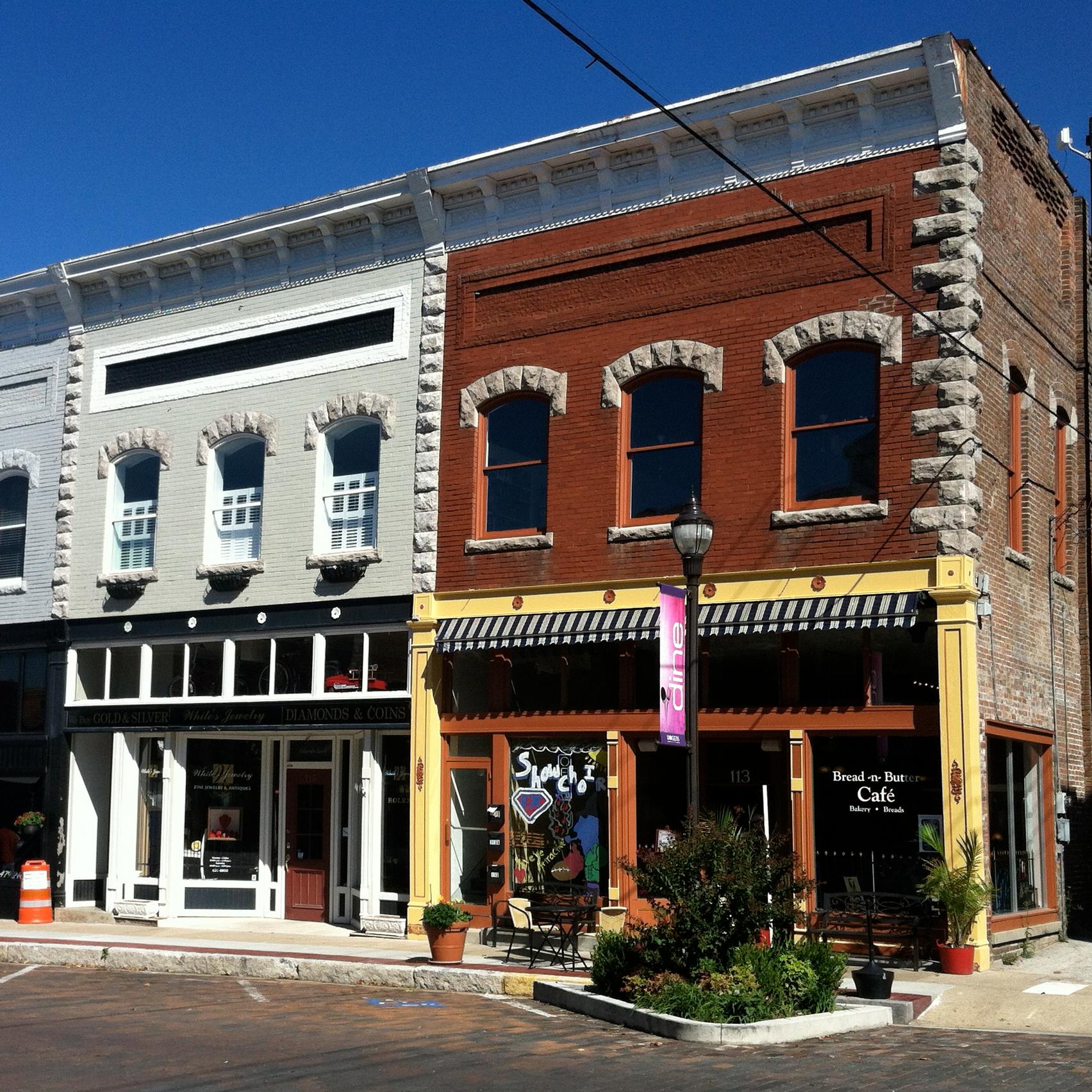 Historic main street in Rodgers, AR