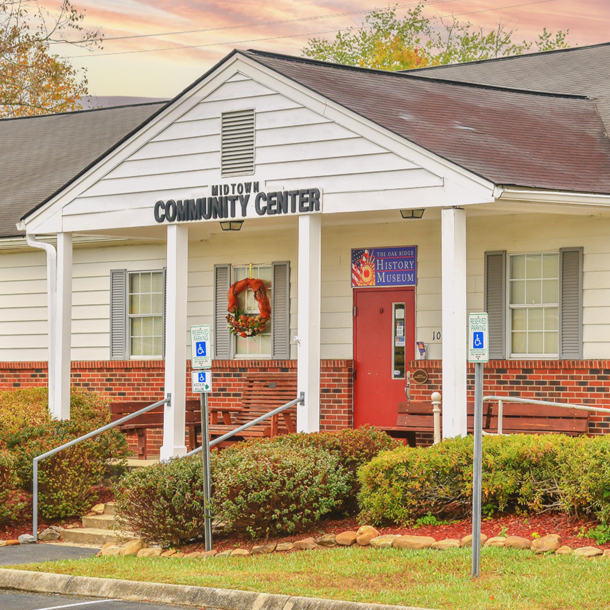 The outside of a building with the words 