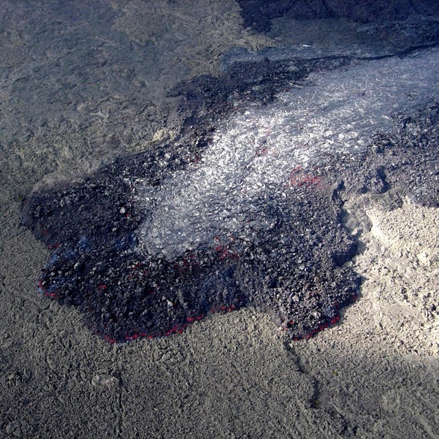 End of an active lava flow