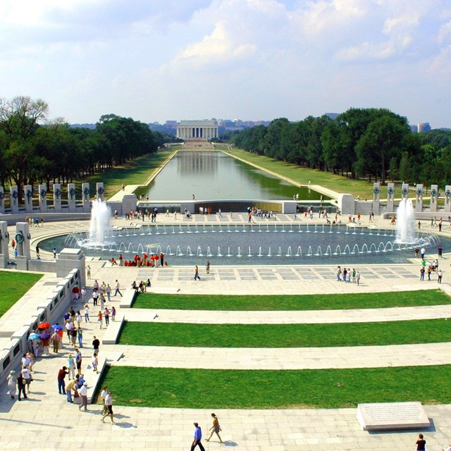 View from above the World War II Memorial.