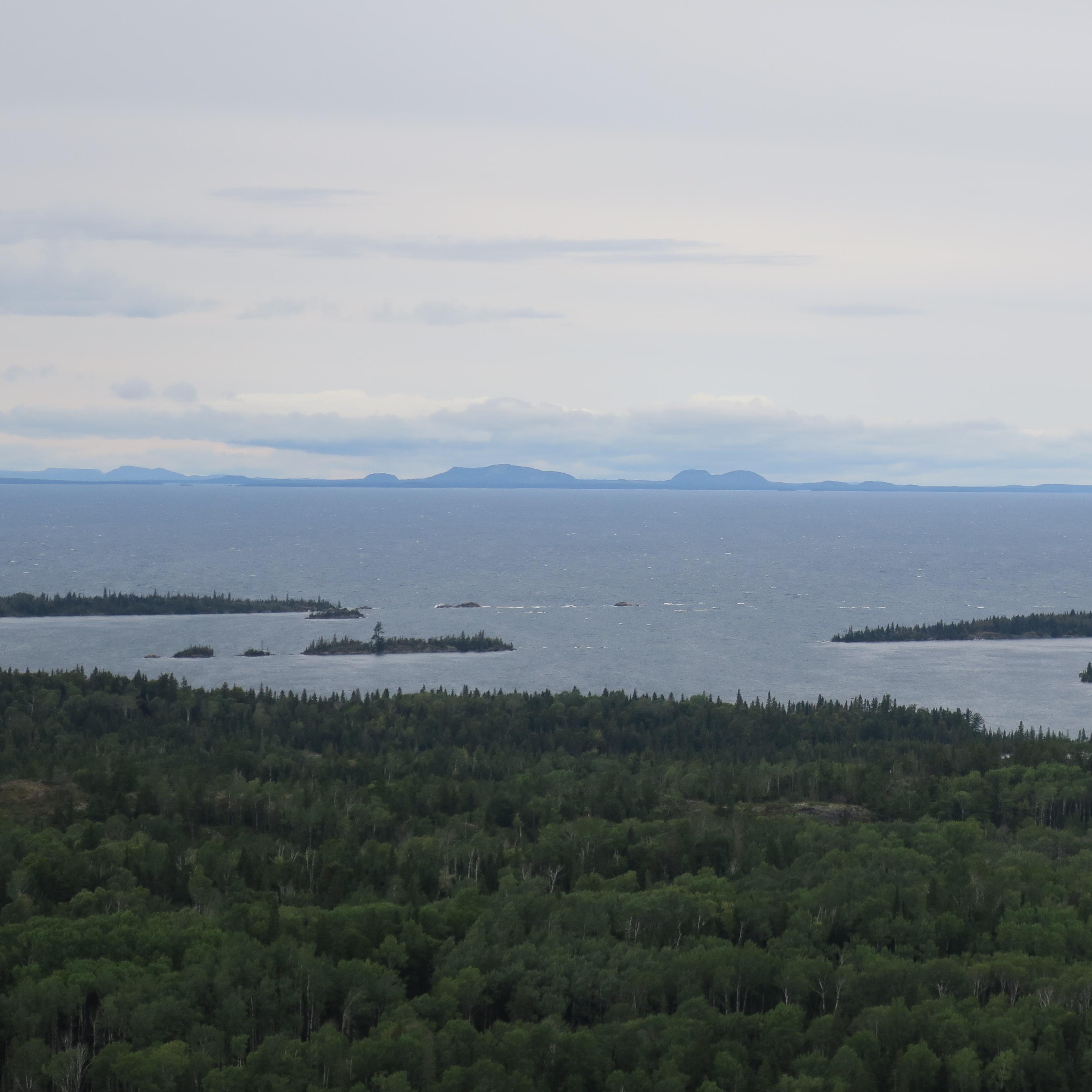 View from Mt. Franklin looking north to the Canadian shoreline. 