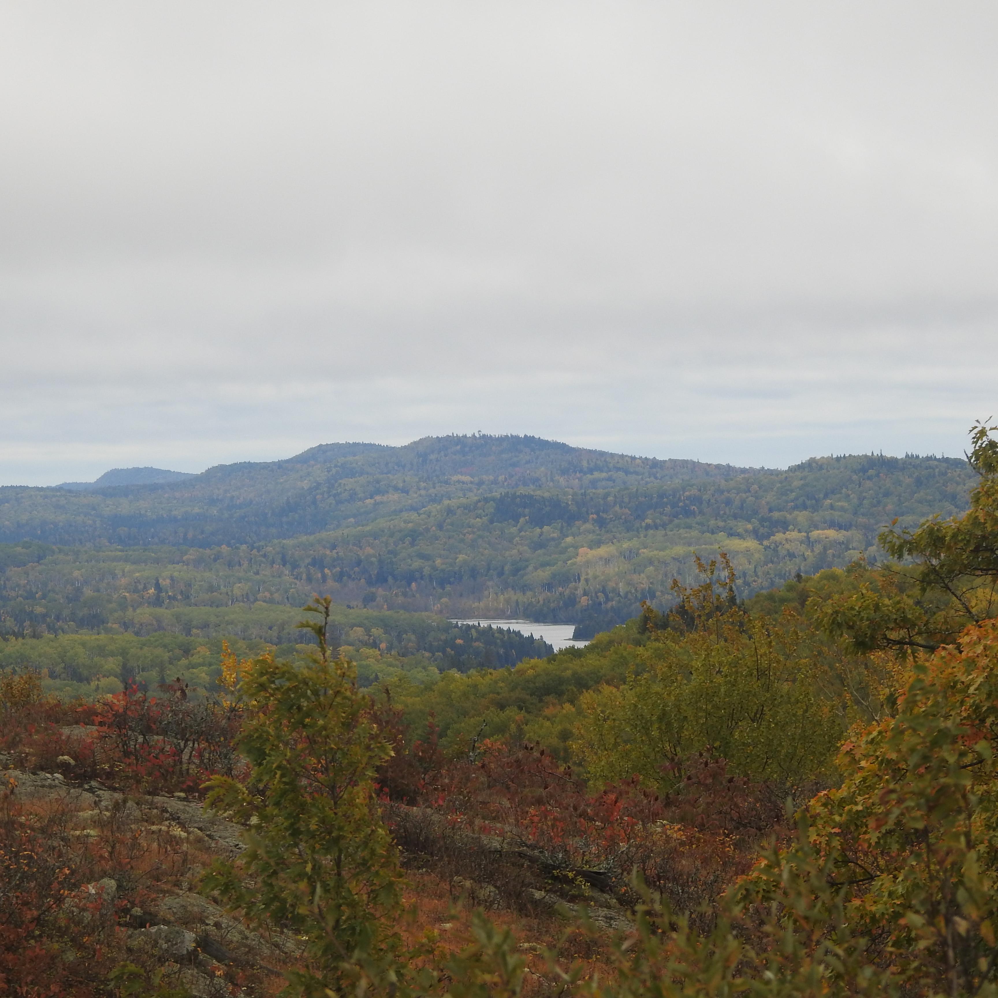 Ridgetop view with cloudy sky at Isle Royale National Park.