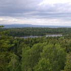 View of a forested island, interior lake, Lake Superior, and Canada. 