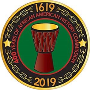 The Commission's logo symbolizes 400 years of African-American history