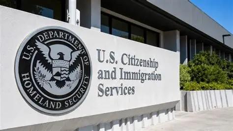 US Citizenship and Immigration Services sign.