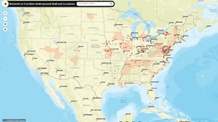 Map with Underground Railroad Listings by State