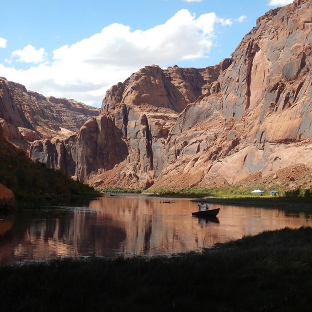 A boat on the Colorado River, Grand Canyon.