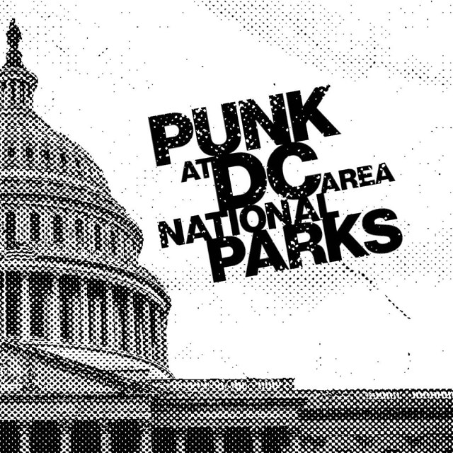 zine cover with a picture of the US Capitol and the title: Punk at DC Area National Parks