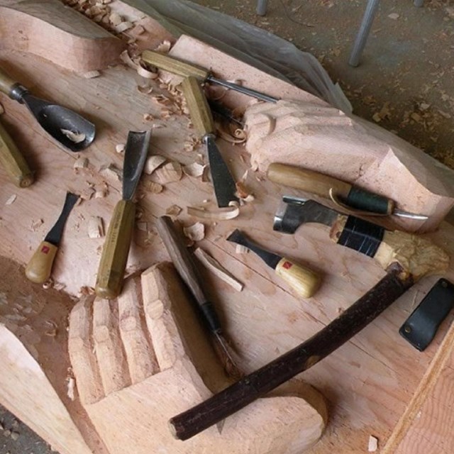 Carving tools project funded by Historic Preservation Fund Grant to the Quinault Indian Nation 