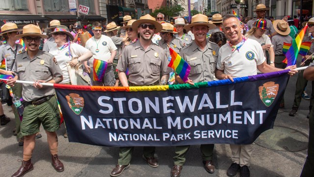 Rangers and volunteers participate in the 2019 New York City Pride March