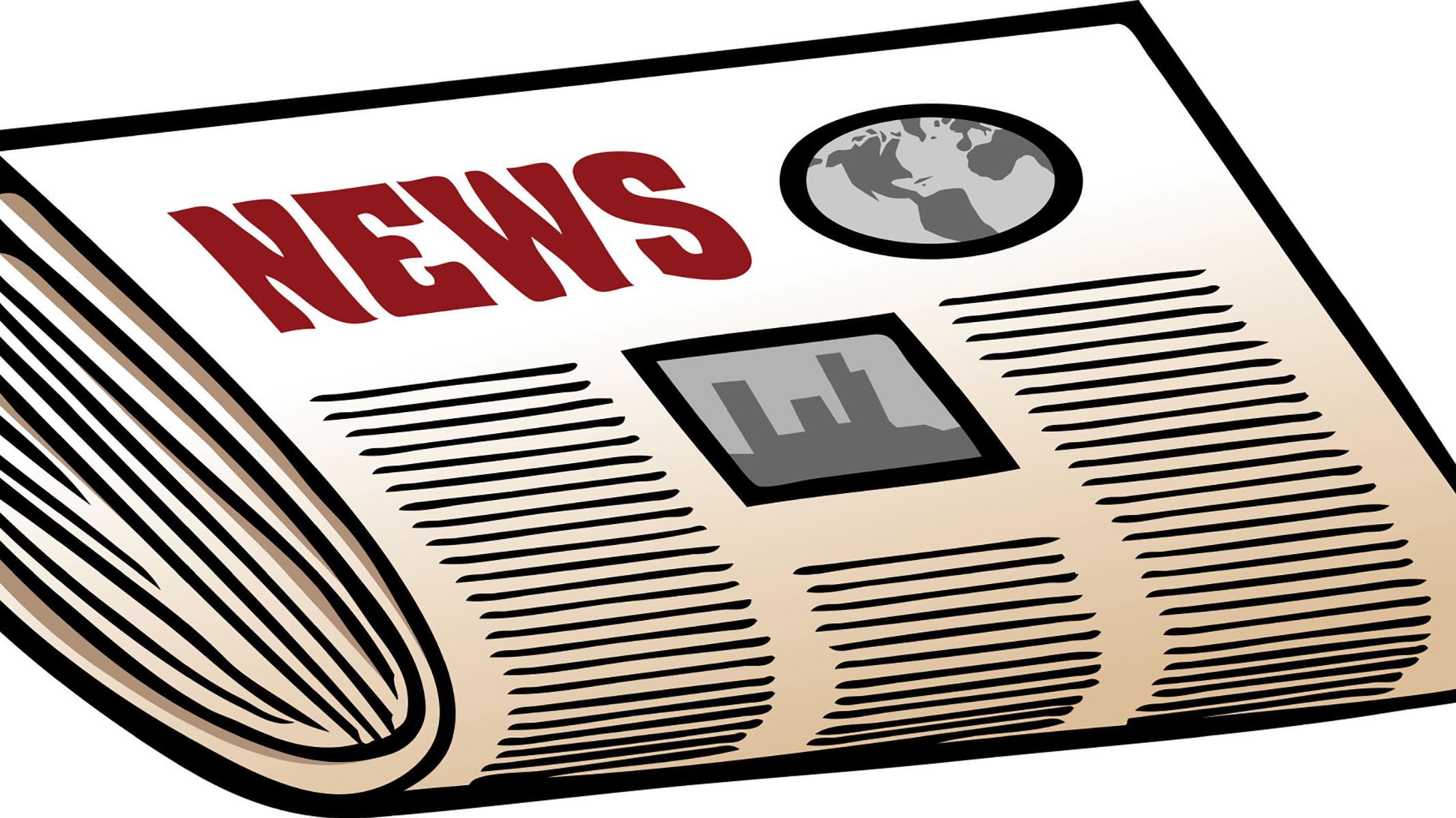 Line drawing of a newspaper.