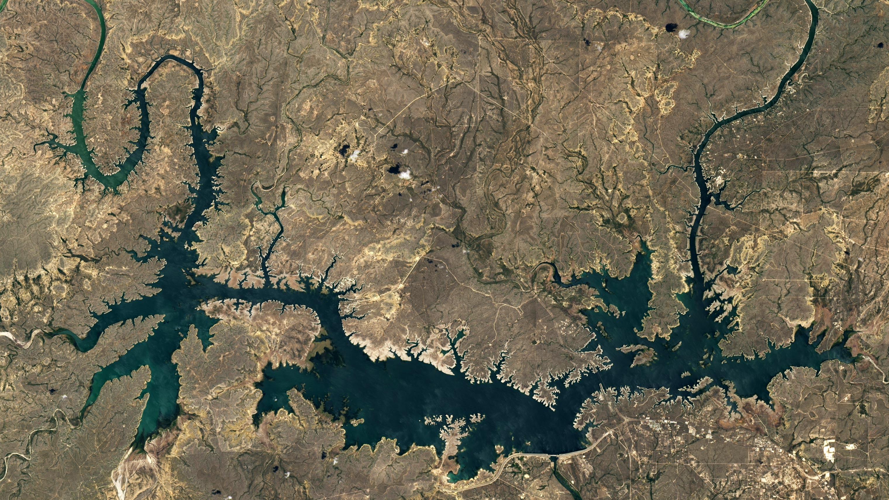 Landsat (satellite) image of Amistad National Recreation Area from 2016.