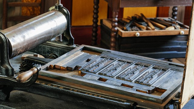 Printing press similar to the one used for parole passes for Confederates at Appomattox CH