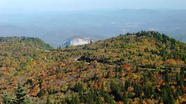 Blue Ridge Parkway and Looking Glass Rock.