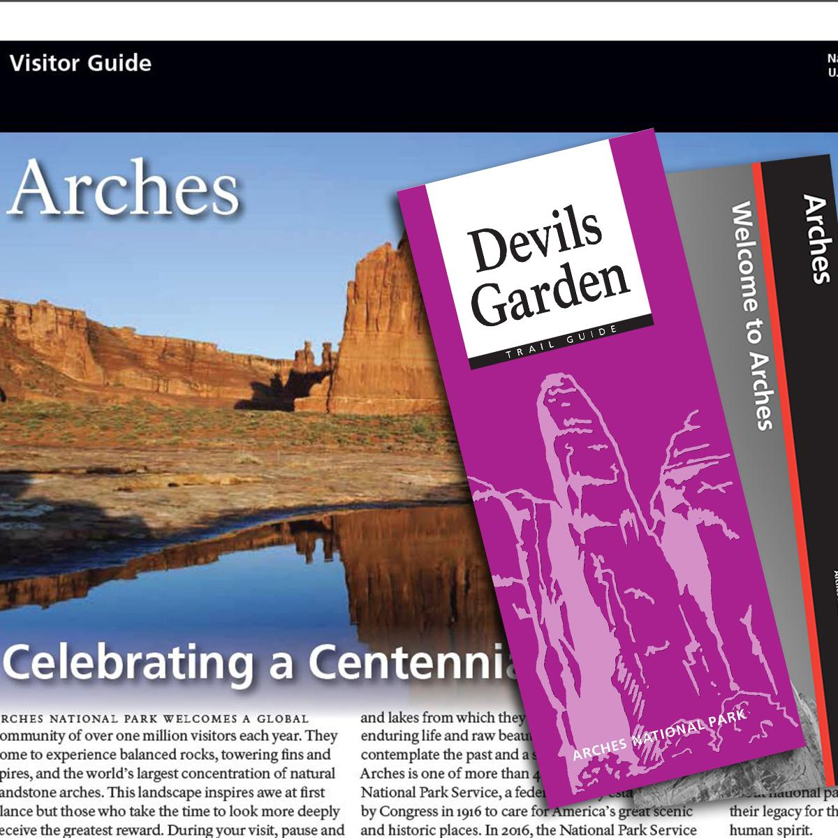 the park newspaper and a Devils Garden trail guide