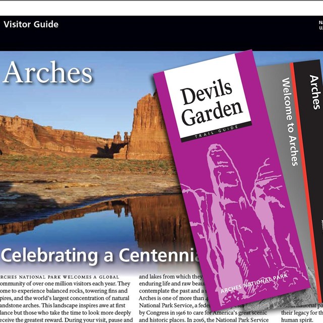 the park newspaper and a Devils Garden trail guide