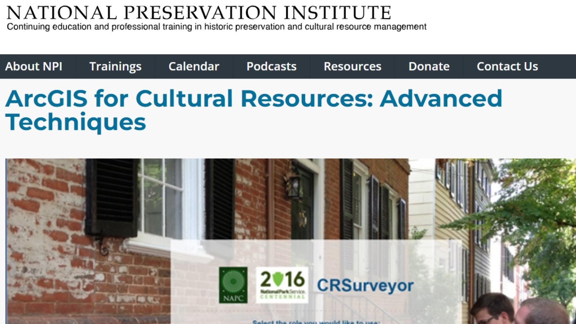 Screen capture of NPI GIS training.