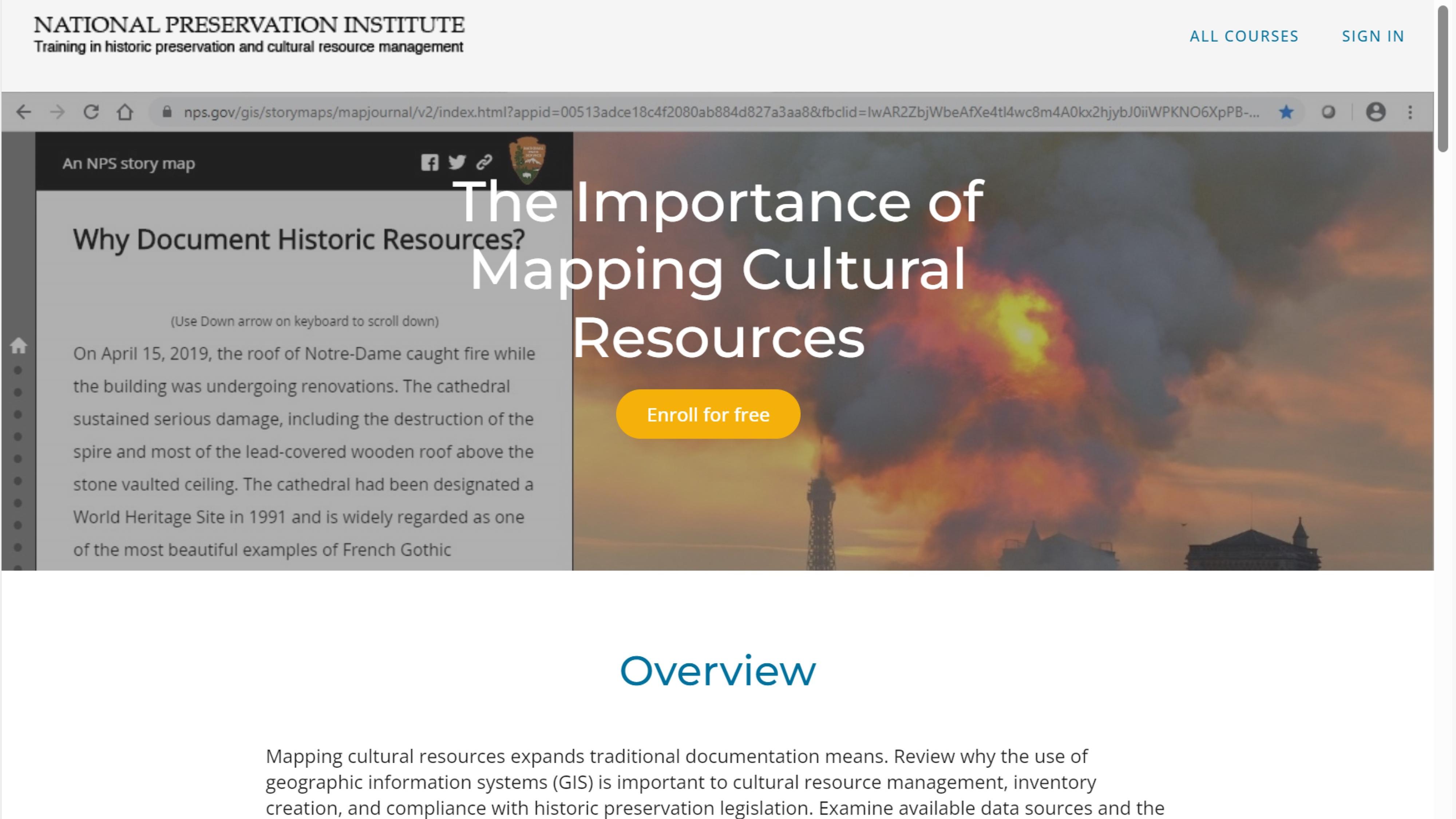 Screen capture of NPI GIS training.