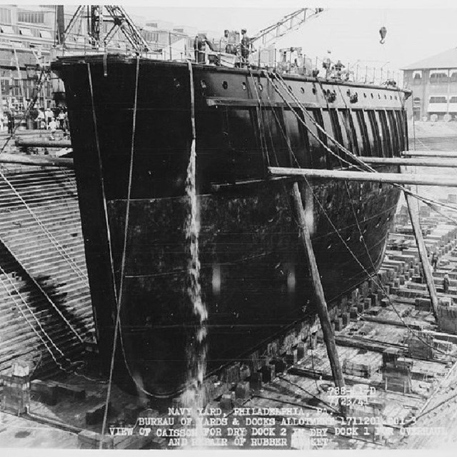 Ship being built. 