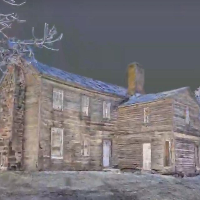 3D render of wooden house