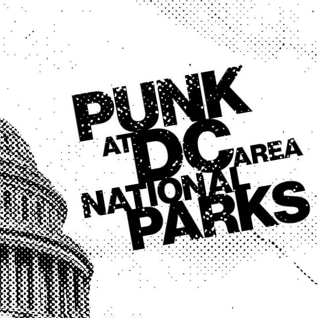 zine cover with a picture of the US Capitol and the title: Punk at DC Area National Parks