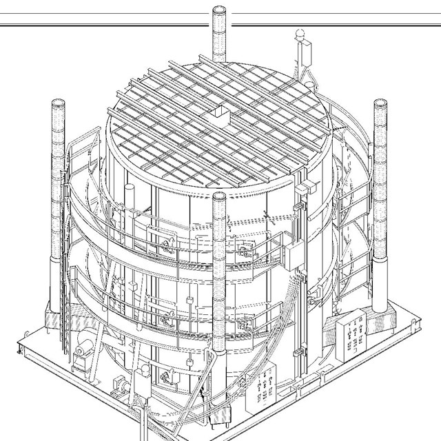 Measured drawing of brazing furnace