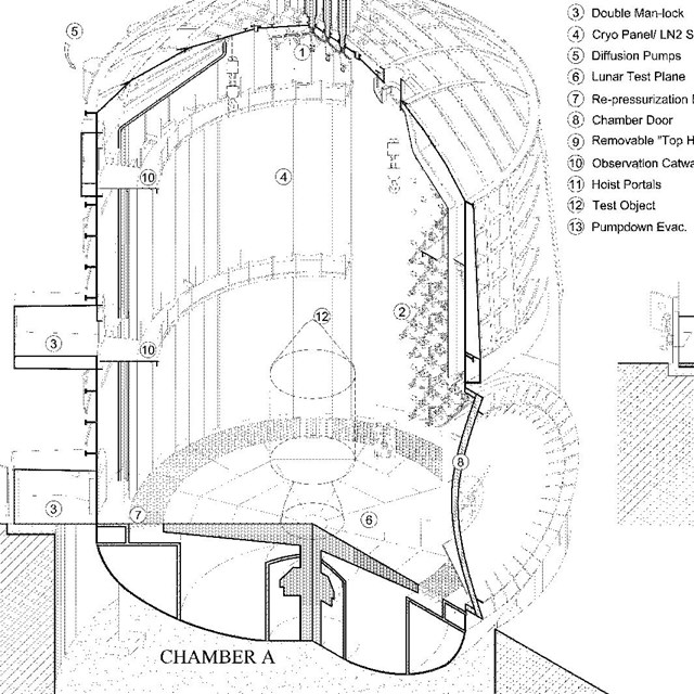 Measured drawing of space simulation chamber