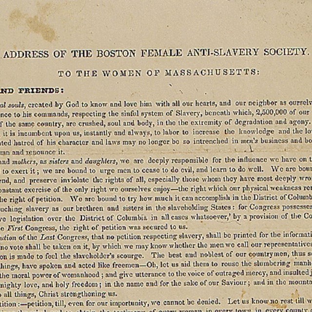 Text of an address from the society to the women of massachusetts