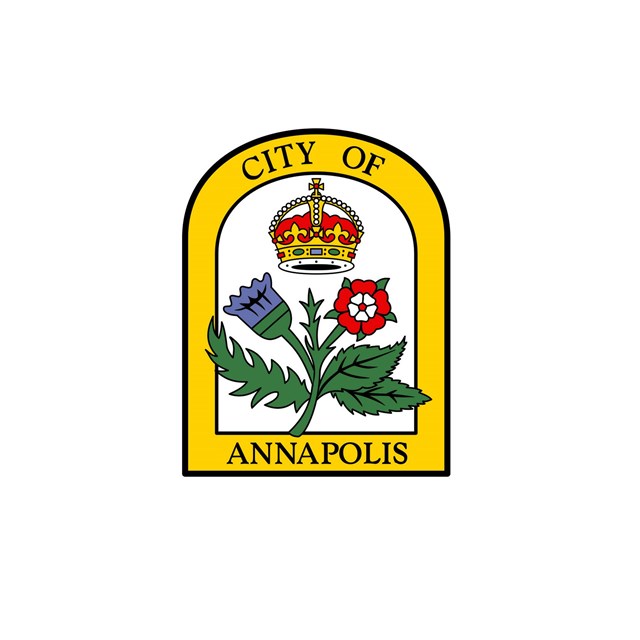 Emblem of the City of Annapolis featuring a crown and flowers.