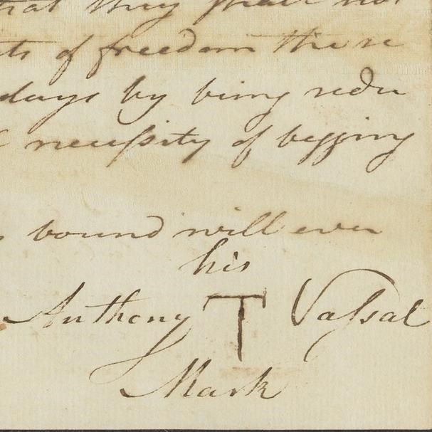 Manuscript with mark of Anthony Vassal, a 