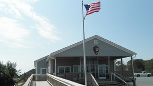 view of the front of the campground office/contact station in the Maryland District