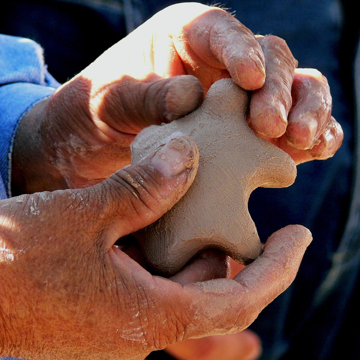 making a clay turtle