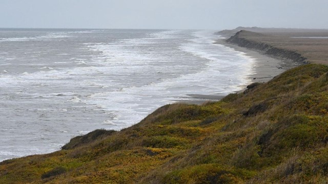 Chukchi sea crashing onto the Bering Land Bridge National Preserve shoreline. 