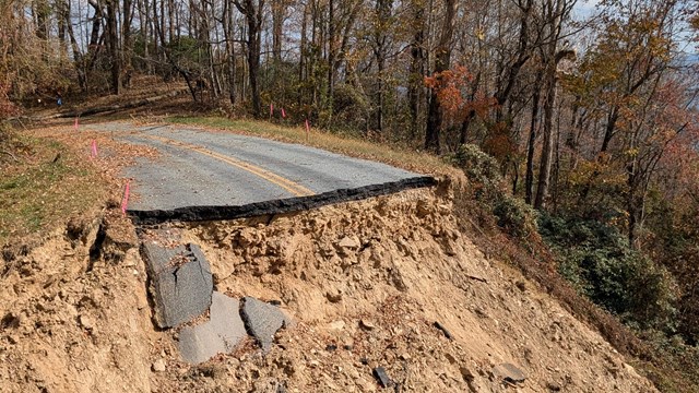 Road damage at MP 337