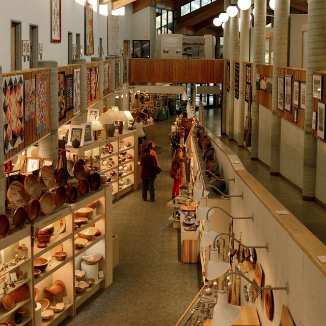 aerial view of gallery in Folk Art Center